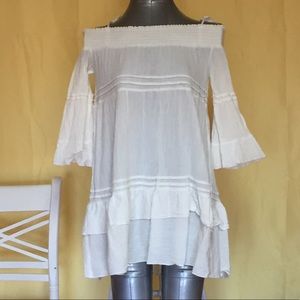 Gauzy off shoulder dress or beach cover up